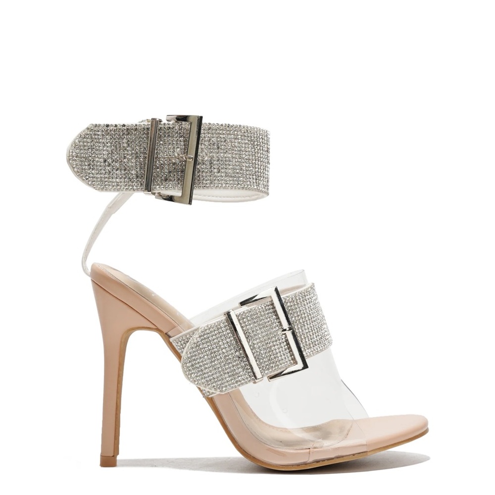 Everette Rhinestone-Coated Open Toe Heels - Picture 4 of 4